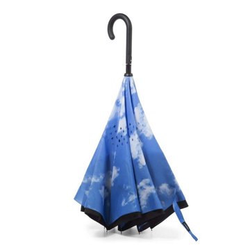 Totes InBrella Clouds Reverse Close Umbrella