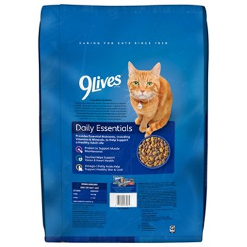 9Lives Daily Essentials Flavors of Chicken Beef & Salmon Dry Cat Food, 20 lb