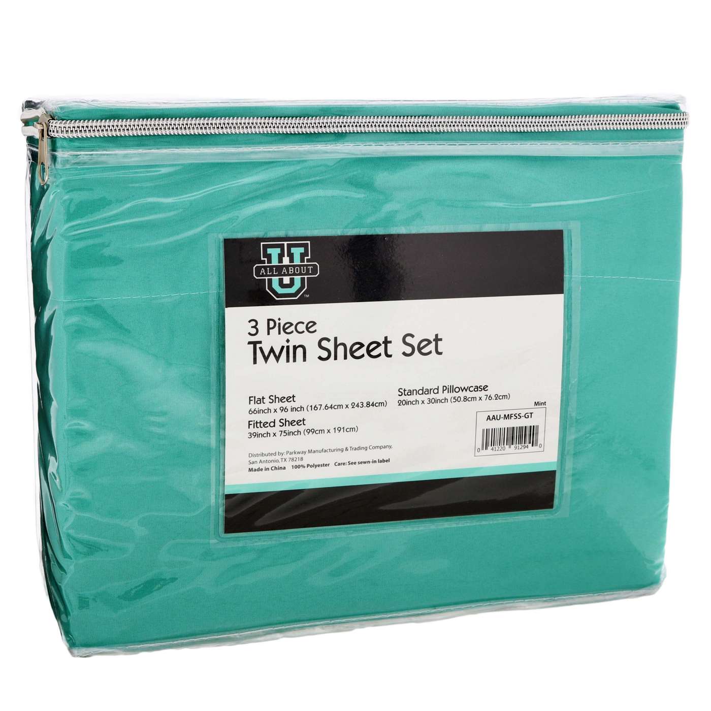 All About U Mint 3 Piece Twin Sheet Set; image 2 of 2