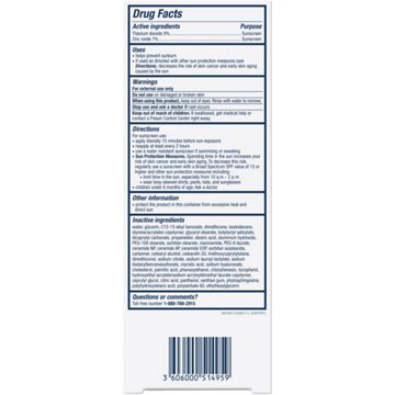 CeraVe Hydrating Mineral Sunscreen Face Lotion Broad Spectrum SPF 50, 2.5 oz