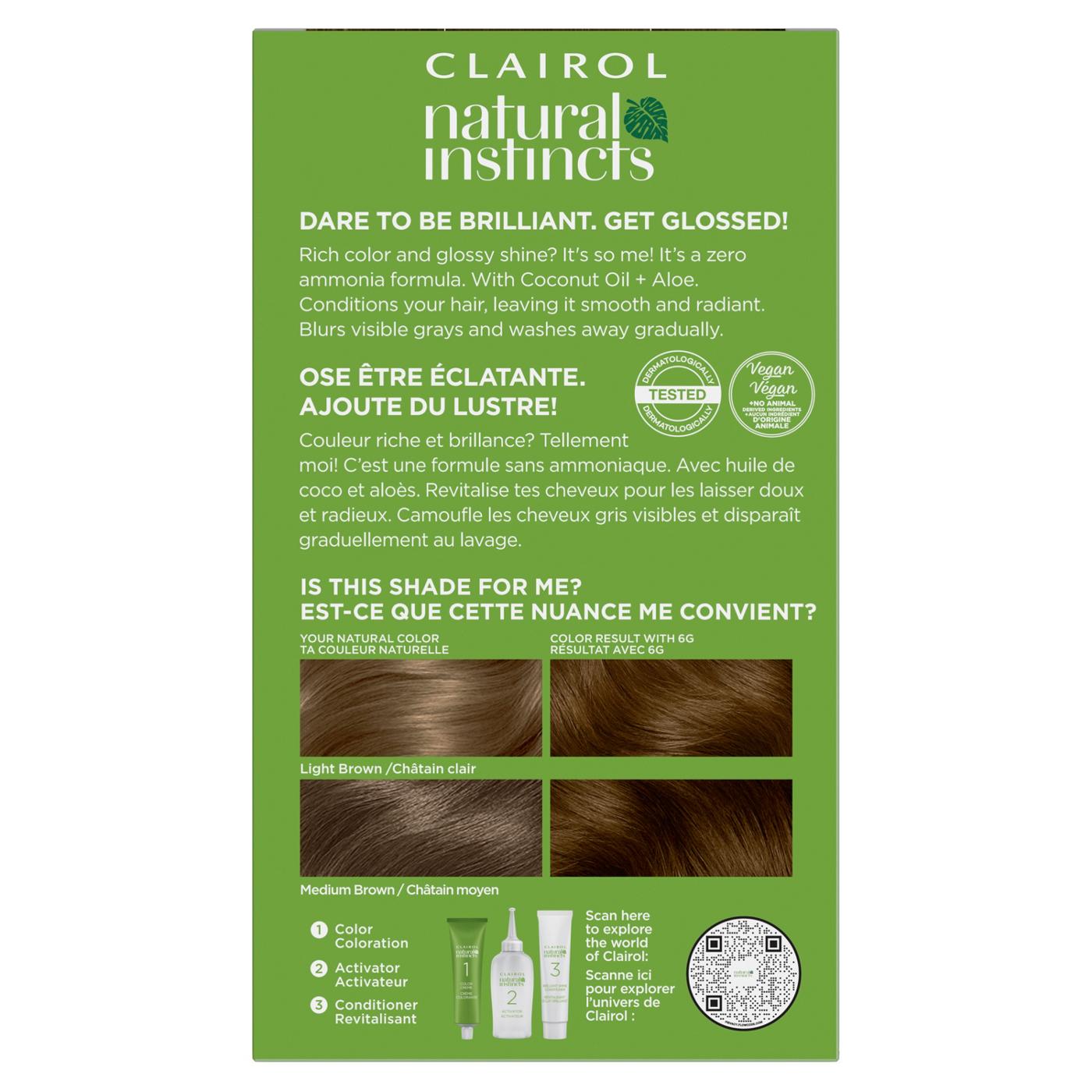 Clairol Natural Insticts Vegan Demi-Permanent Hair Color - 6G Light Golden Brown; image 7 of 11