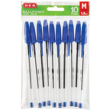 H-E-B 1.0mm Ballpoint Pens - Blue Ink, 10 pk