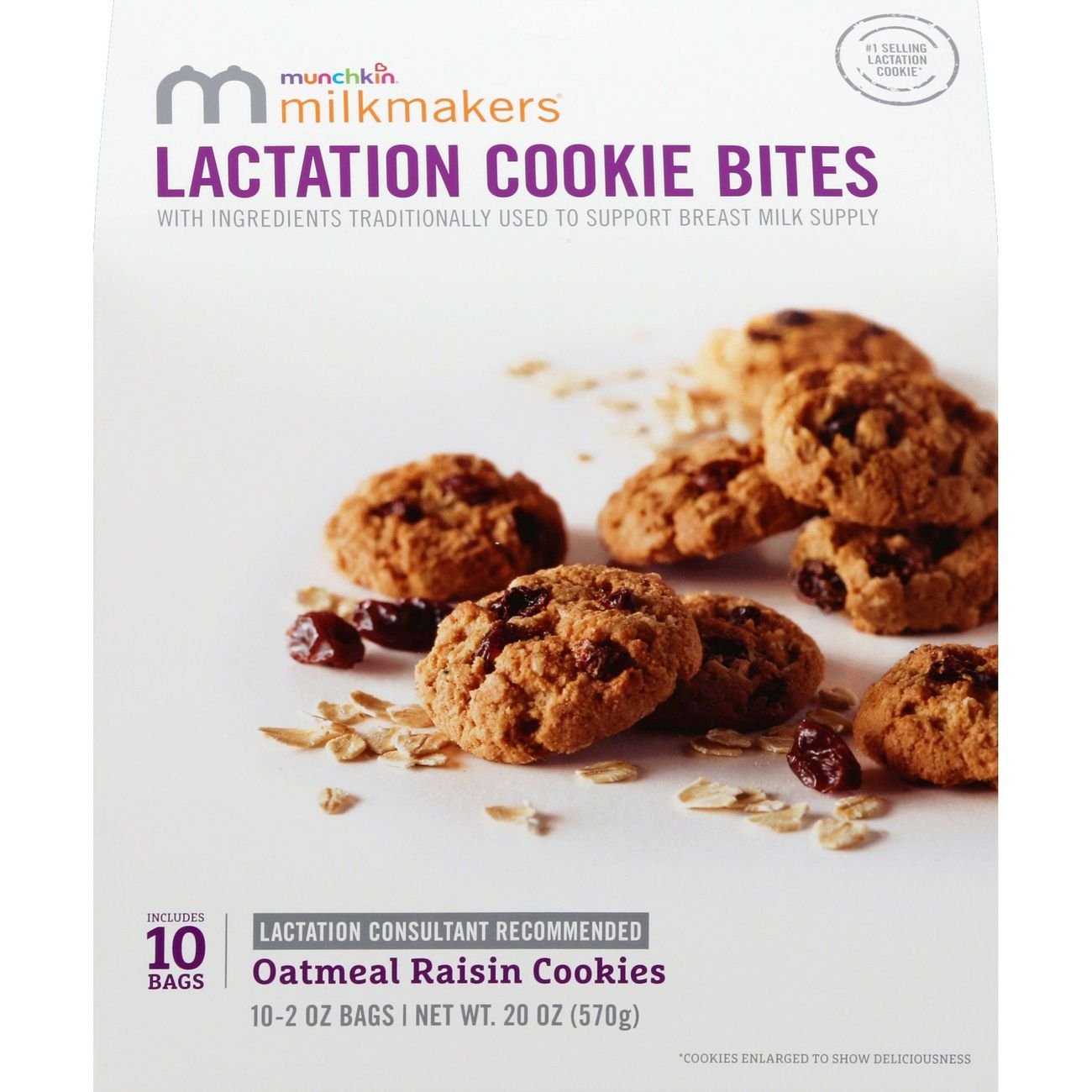 Munchkin Milkmakers Lactation Cookie Bites Multipack Oatmeal Raisin Shop Breast Feeding