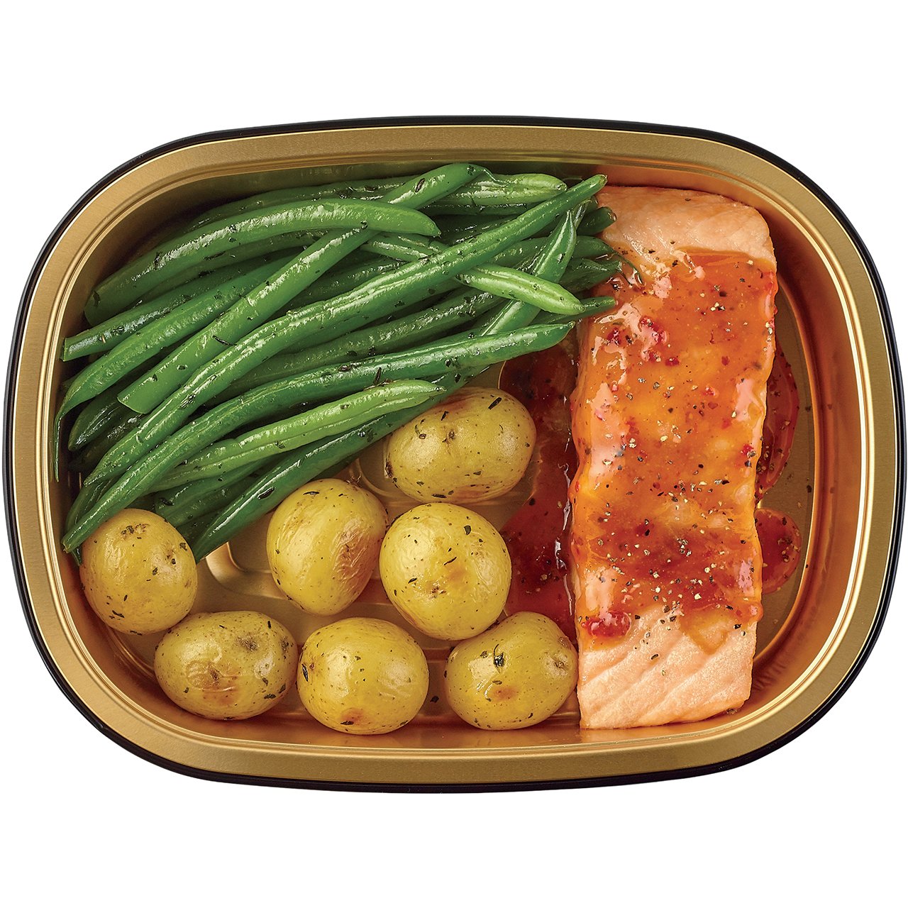 HEB Meal Simple Honey Garlic Salmon With Green Beans and Fingerling