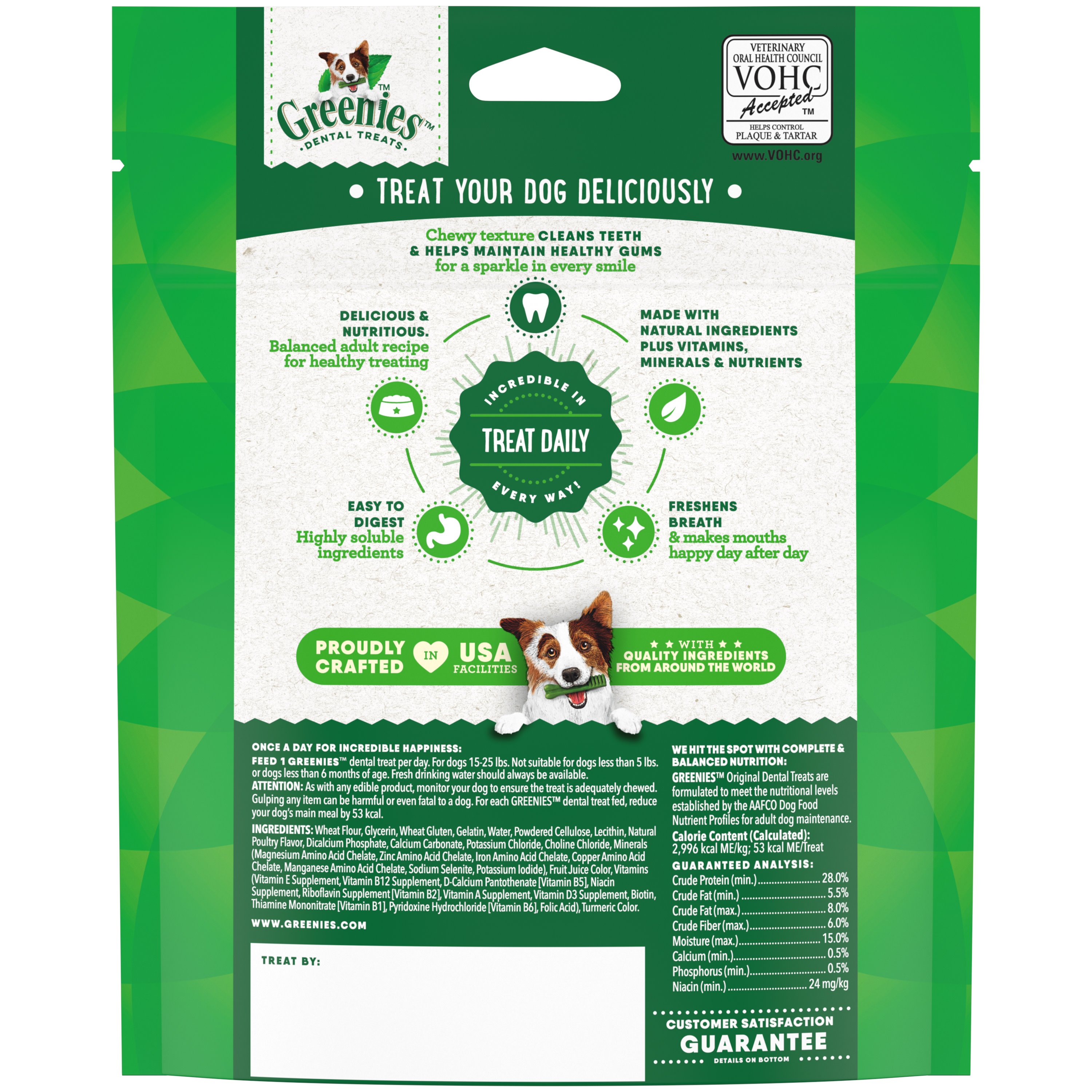 Calories in clearance greenies for dogs