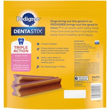 Pedigree Dentastix Dual Flavor Large Breed Dog Treats - Bacon & Chicken