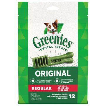 Greenies Original Regular Natural Dental Care Dog Treats, 12 ct