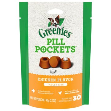 GREENIES PILL POCKETS for Dogs Tablet Size - Chicken Flavor, 30 ct