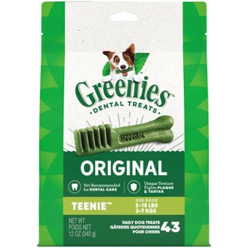 GREENIES Original TEENIE Natural Dental Care Dog Treats, 43 ct