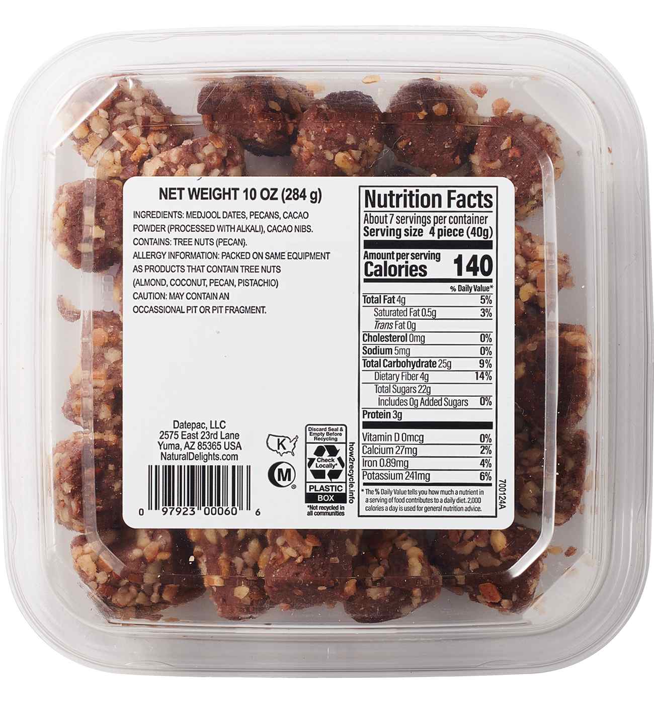 Natural Delights Mini Pecan-Rolled Cacao Medjool Dates; image 2 of 2