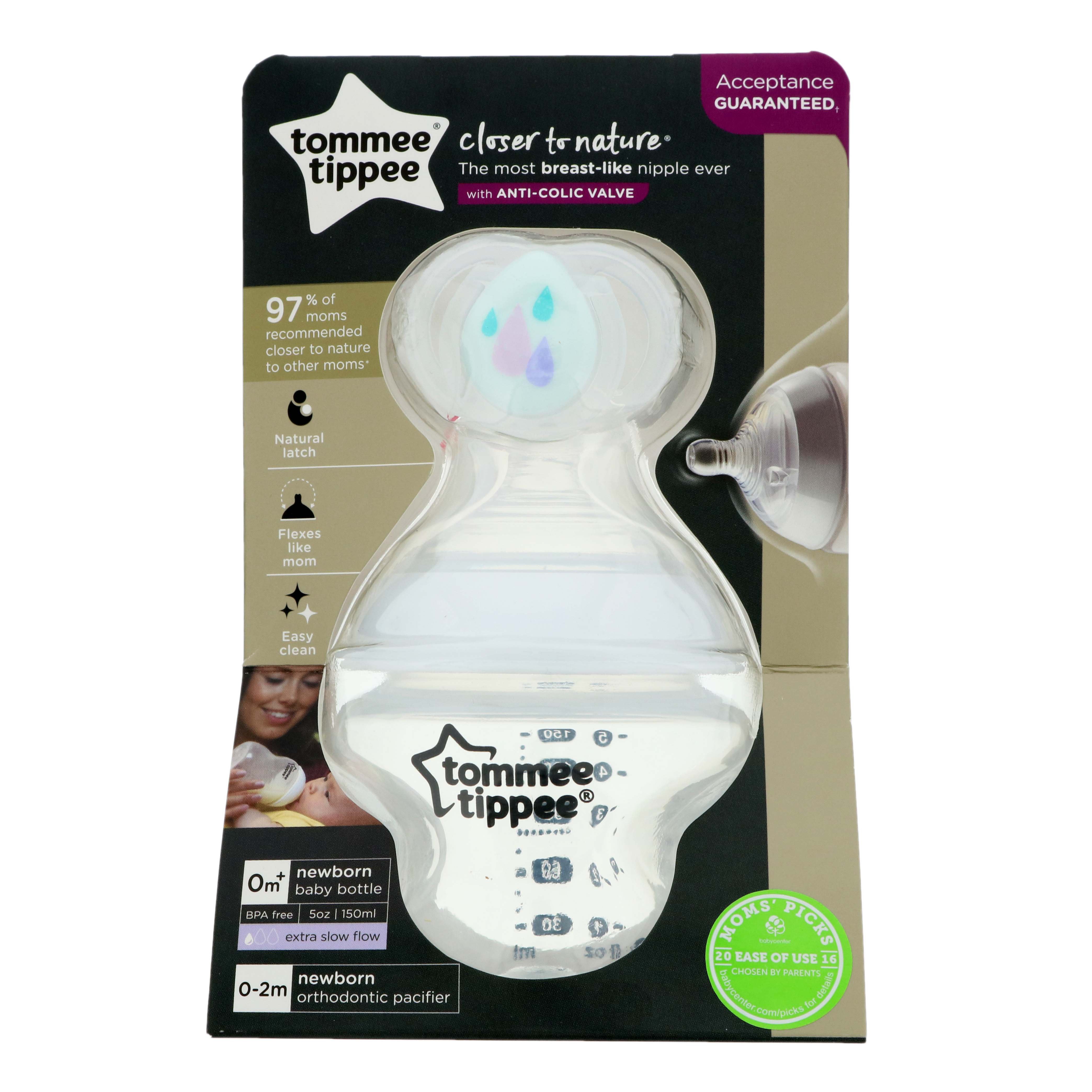 Tommee Tippee Closer To Nature Bottle With Pacifier - Shop