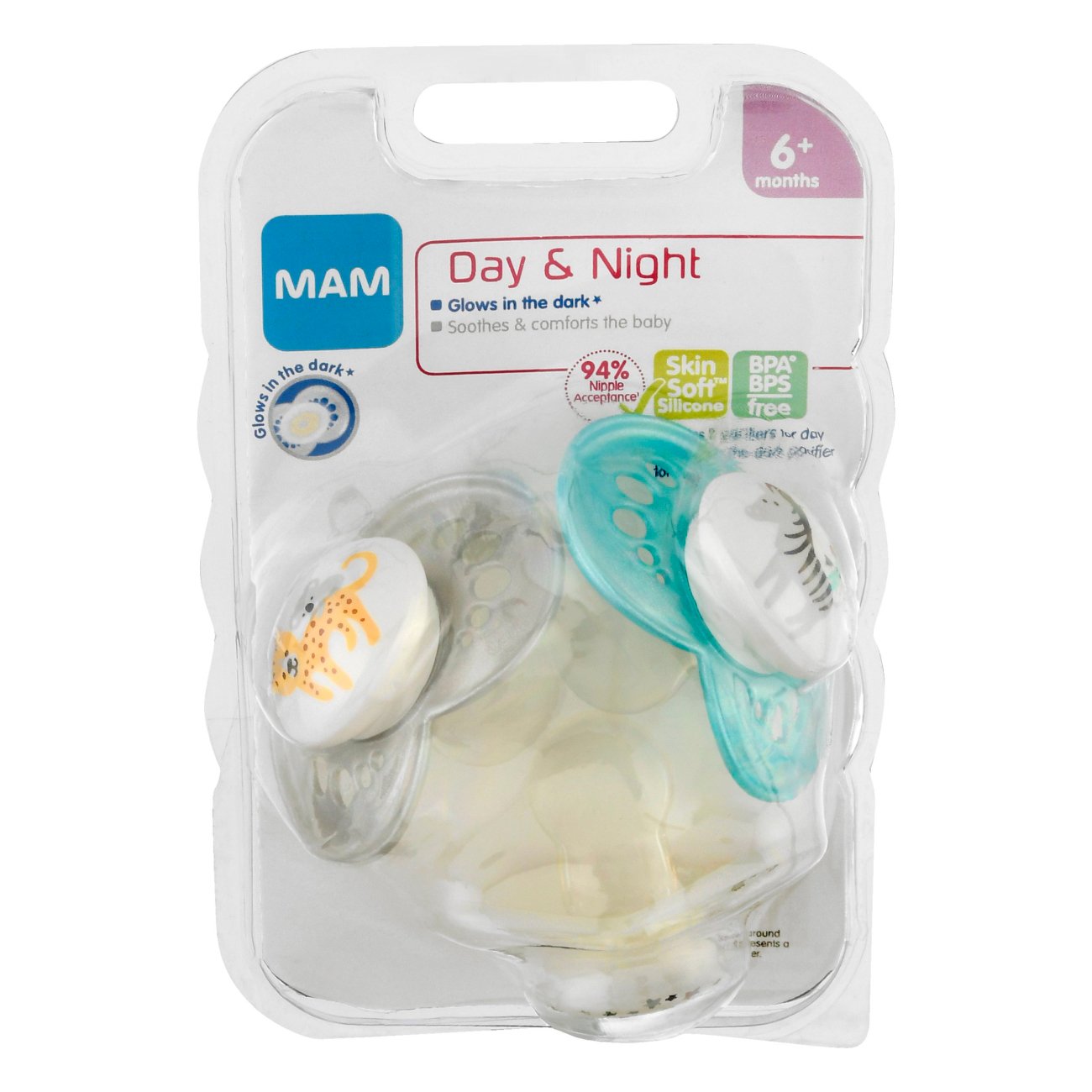 MAM Night Collection Soft Silicone Pacifiers (6+ Months), Assorted Colors -  Shop Pacifiers at H-E-B