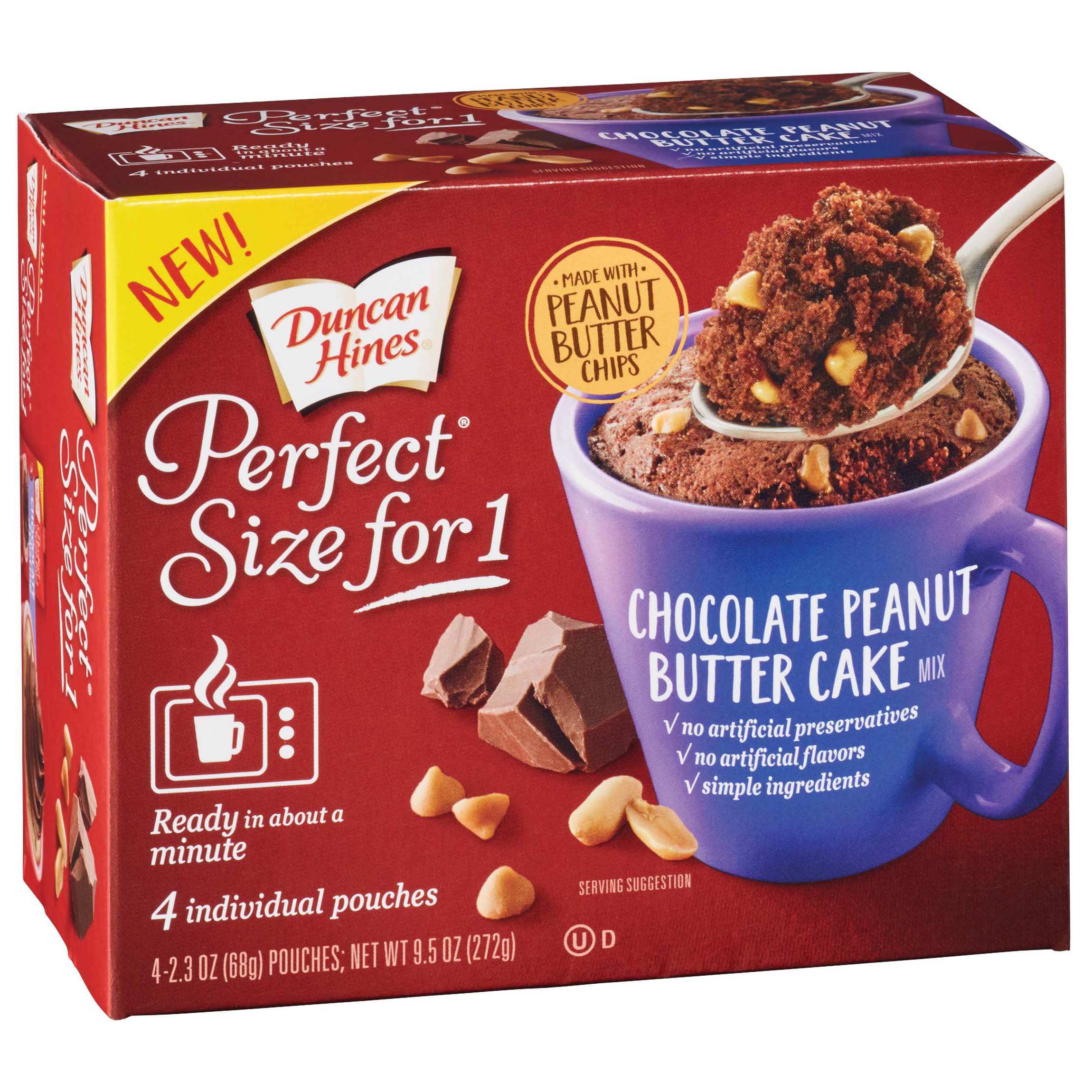 Duncan Hines Perfect Size For 1 Chocolate Peanut Butter Cake Mix - Shop Baking Mixes at H-E-B