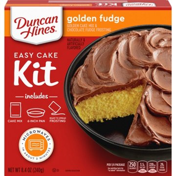 Duncan Hines Easy Cake Kit Golden Fudge Cake Mix, 8.4 oz