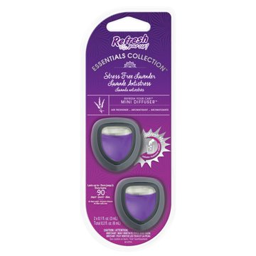 Refresh Your Car Essentials Collection Mini Diffusers - Stress Free Lavender, 2 pk