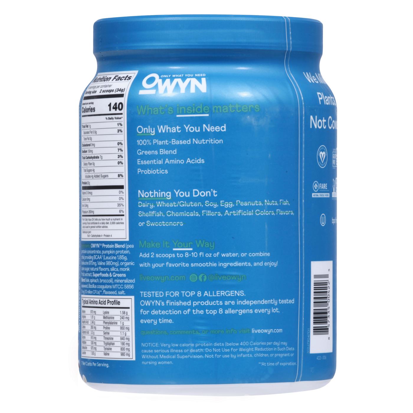 OWYN 20g Plant Protein Powder - Smooth Vanilla; image 2 of 3