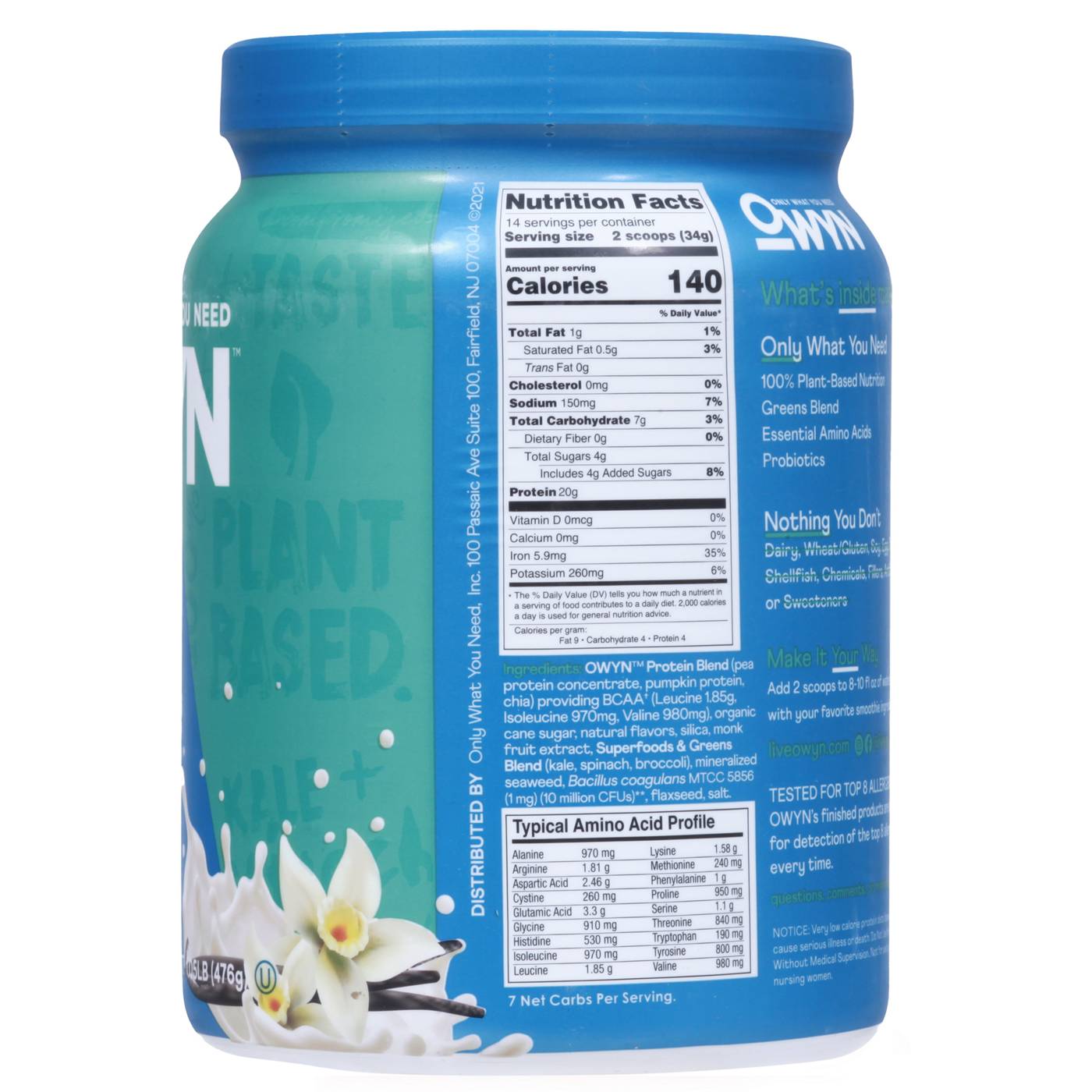 OWYN 20g Plant Protein Powder - Smooth Vanilla; image 3 of 3