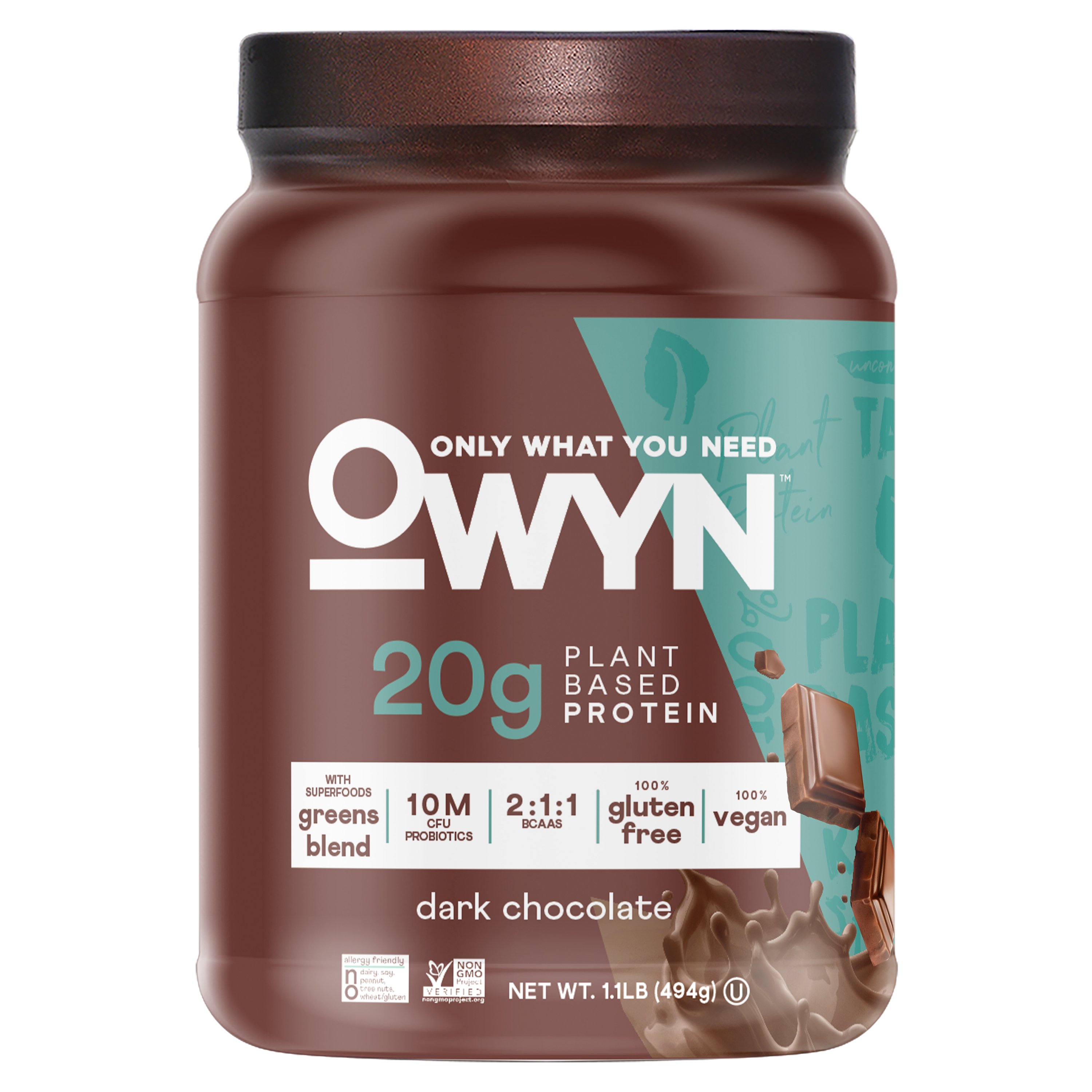 OWYN 20g Plant Protein Powder - Dark Chocolate, 1.1 lbs