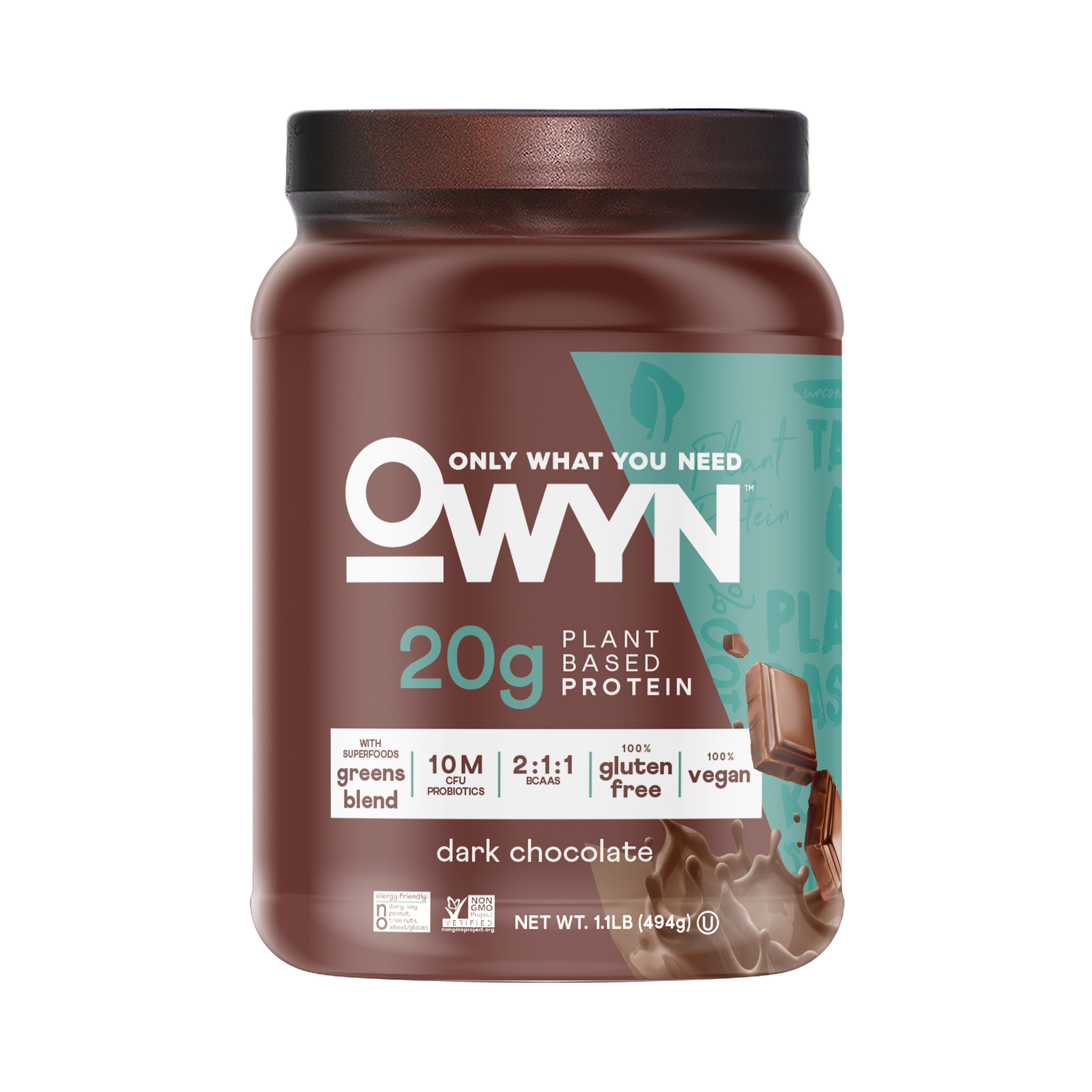 OWYN Plant-Based Protein Powder, Dark Chocolate, 1.11 lbs - Shop Diet ...