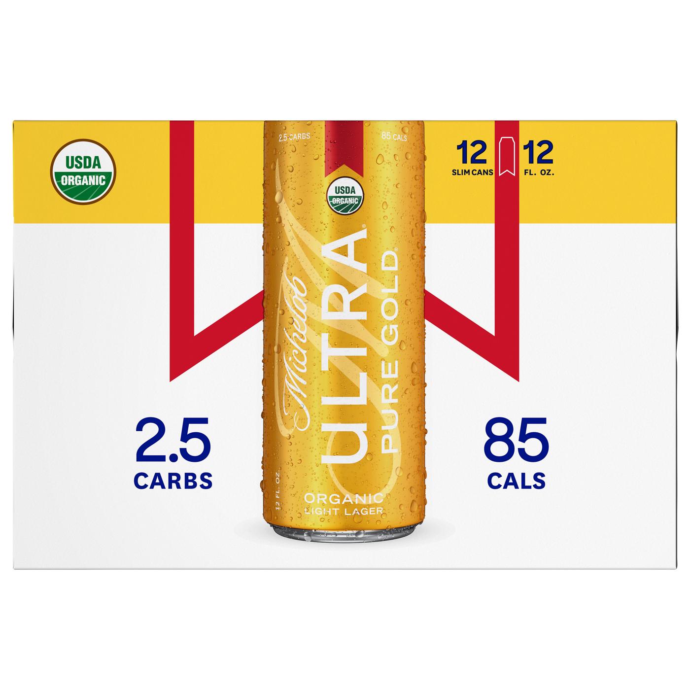 Michelob Ultra Pure Gold Lager Beer 12 oz Slim Cans; image 2 of 2