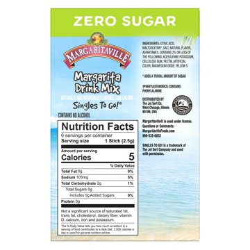 Margaritaville Singles-To-Go Sugar Free Drink Mix – Margarita, 6 ct