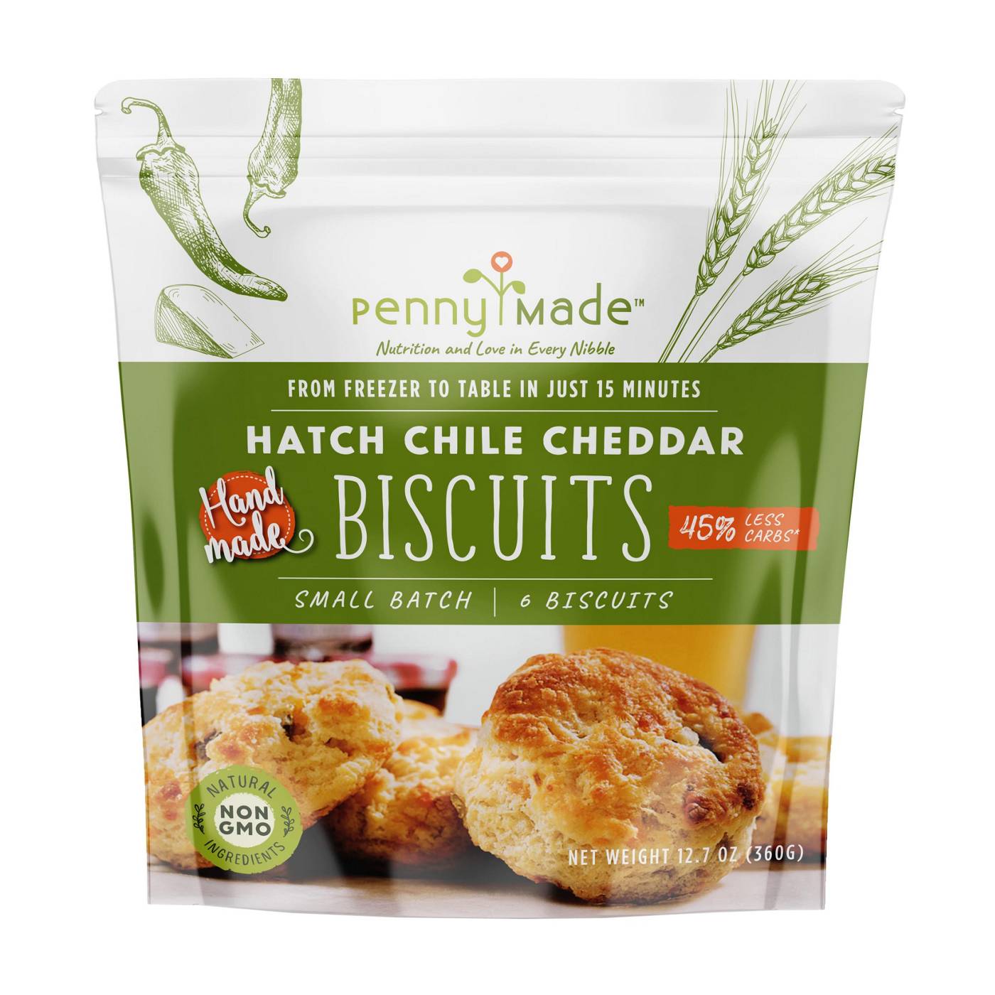 Pennymade Hatch Chile Cheddar Biscuits; image 1 of 2