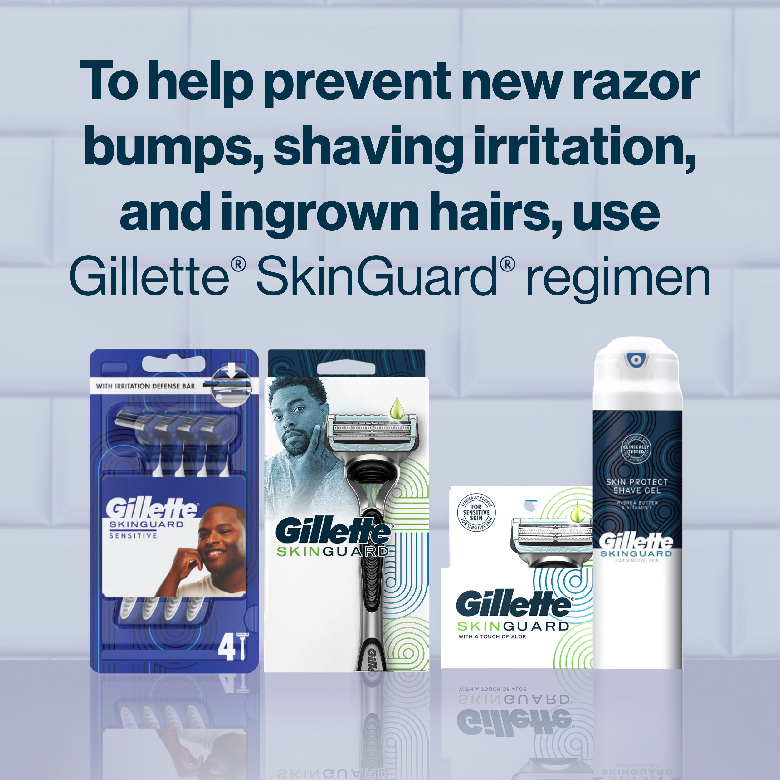 Gillette SkinGuard Men's Razor Blades, 4 Blade Refills - Shop