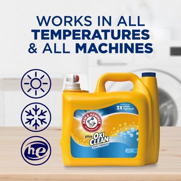 Arm & Hammer Plus OxiClean HE Liquid Laundry Detergent, 100 Loads - Fresh Scent
