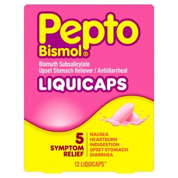 Pepto-Bismol Liquicaps, Multi-Symptom Relief of Gas, Nausea, Heartburn, Indigestion, Upset Stomach, & Diarrhea
