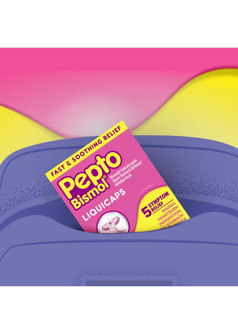Pepto Bismol MultiSymptom Liquicaps Shop Digestion & nausea at HEB