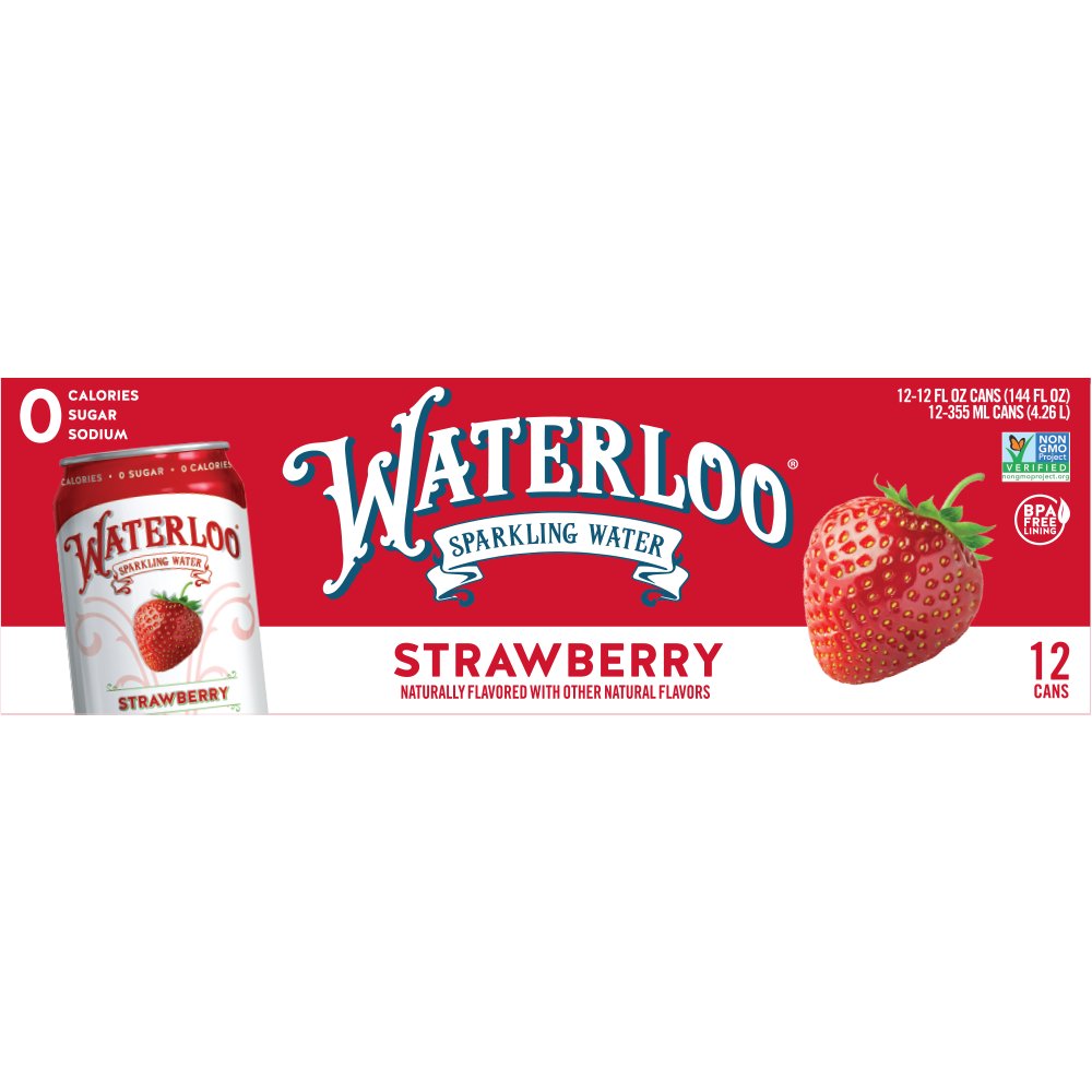Waterloo Strawberry Sparkling Water 12 pk Cans Shop Water at HEB