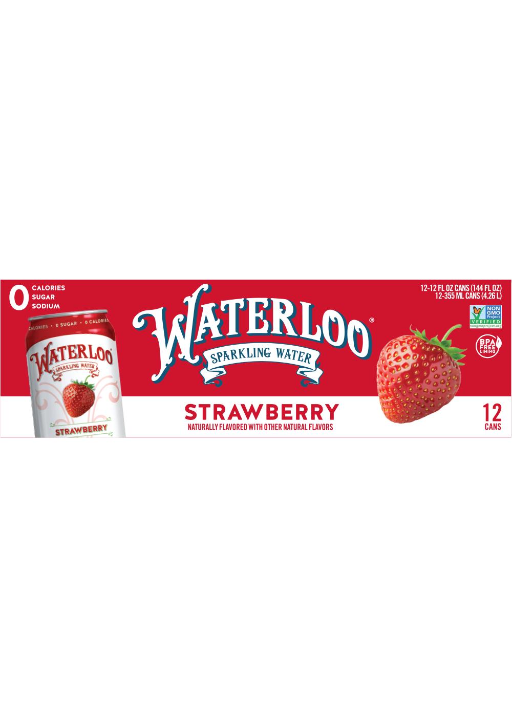 Waterloo Strawberry Sparkling Water 12 pk Cans; image 1 of 2