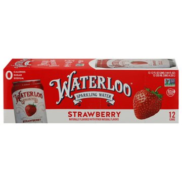 Waterloo Strawberry Sparkling Water 12 pk Cans