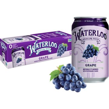 Waterloo Grape Sparkling Water 12 pk Cans
