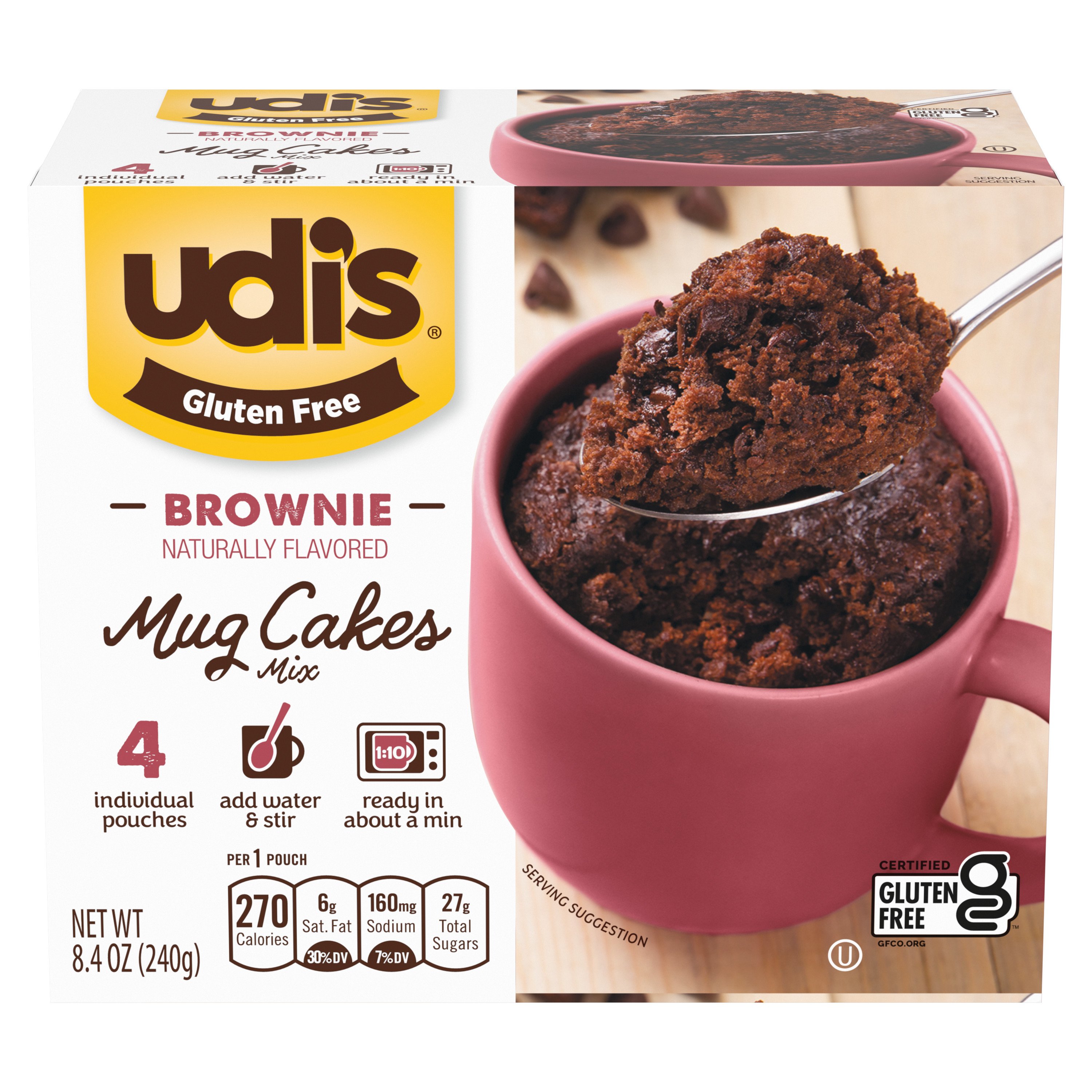 Udi's Gluten Free Brownie Mug Cakes Mix Shop Baking Mixes at HEB