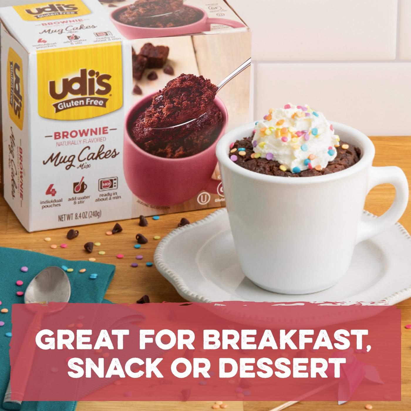 Udi's Gluten Free Brownie Mug Cakes Mix; image 7 of 7