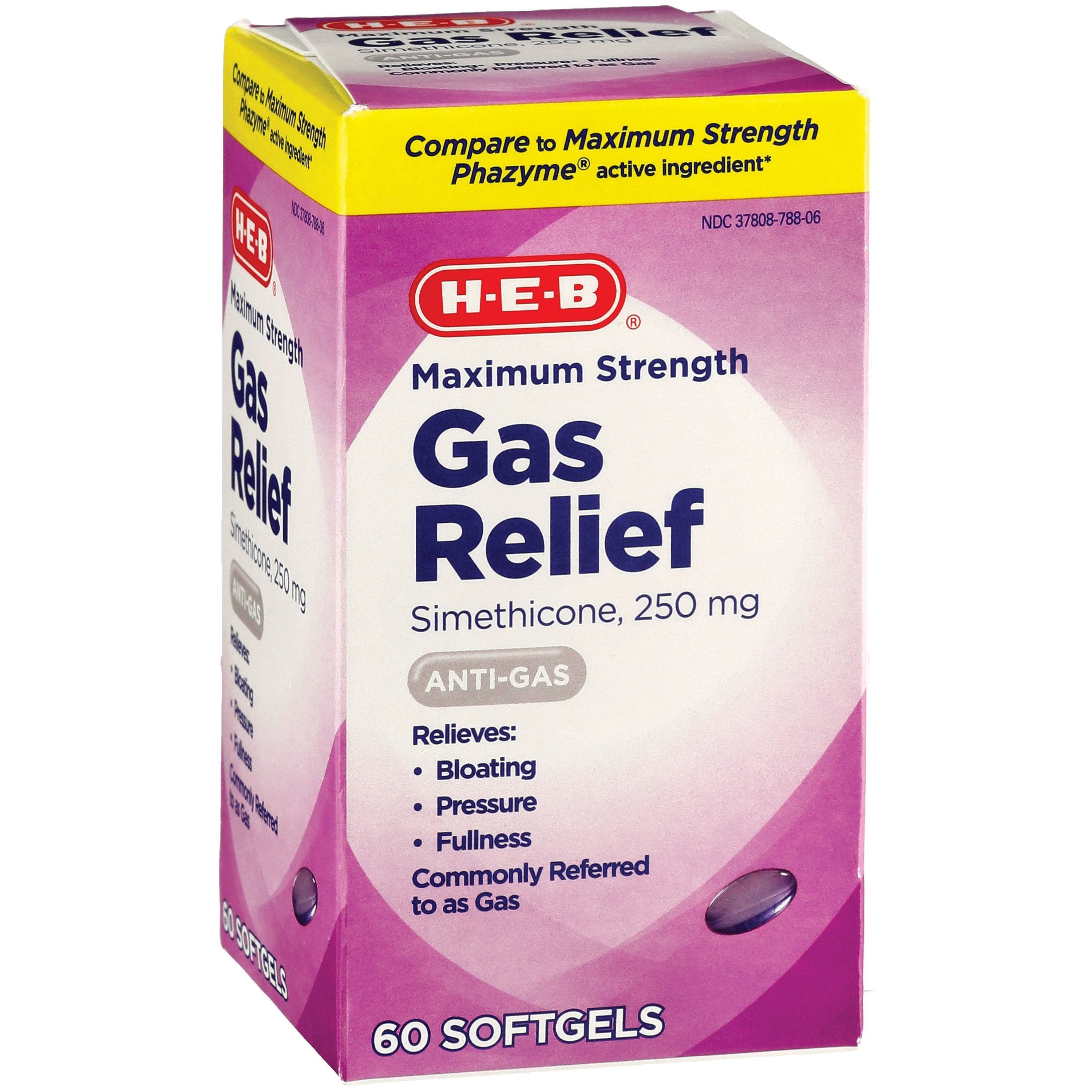 HEB Maximum Strength Gas Relief 250MG Softgel Shop Digestion