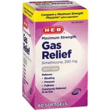 H-E-B Maximum Strength Gas Relief 250MG Softgel, 60 ct