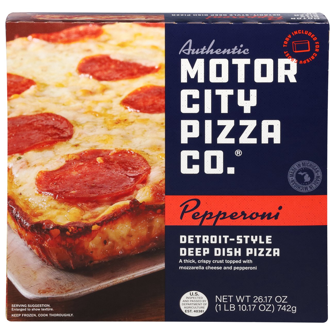 Authentic Motor City Pizza Co. Pepperoni DetroitStyle Deep Dish Pizza