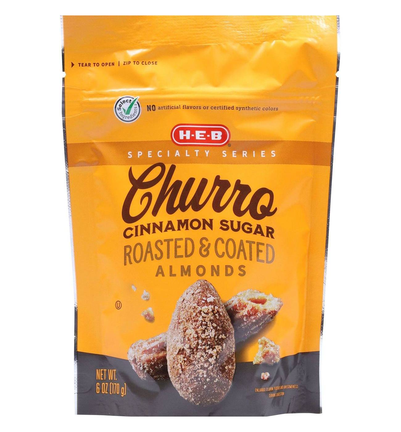 H-E-B Churro Cinnamon Sugar-Coated Roasted Blanched Almonds; image 2 of 4