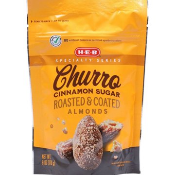 H-E-B Churro Cinnamon Sugar-Coated Roasted Blanched Almonds, 6 oz