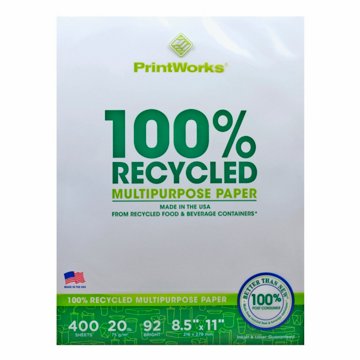 PrintWorks Recycled Multipurpose Paper, 400 ct