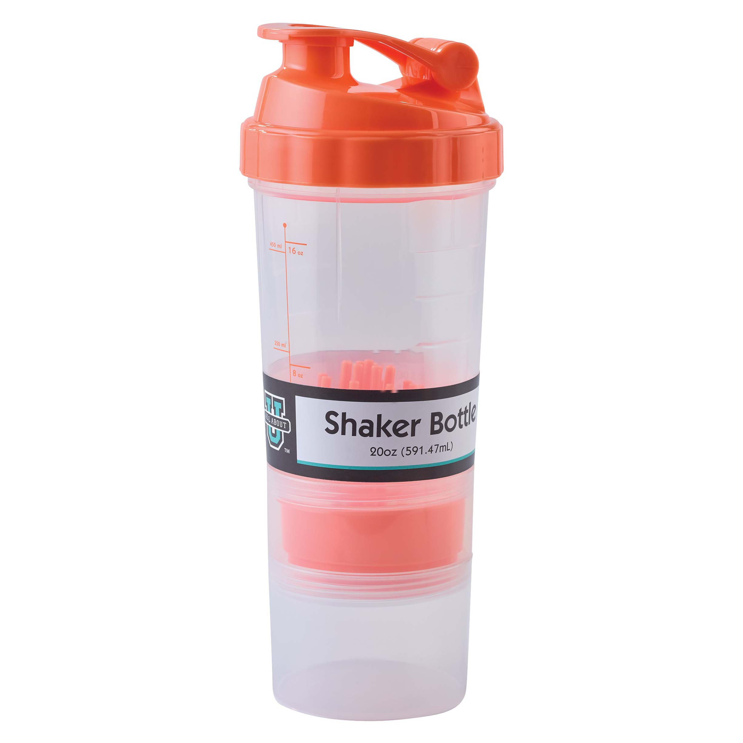 All About U Shaker Bottle With Compartment - Shop Travel & To-Go