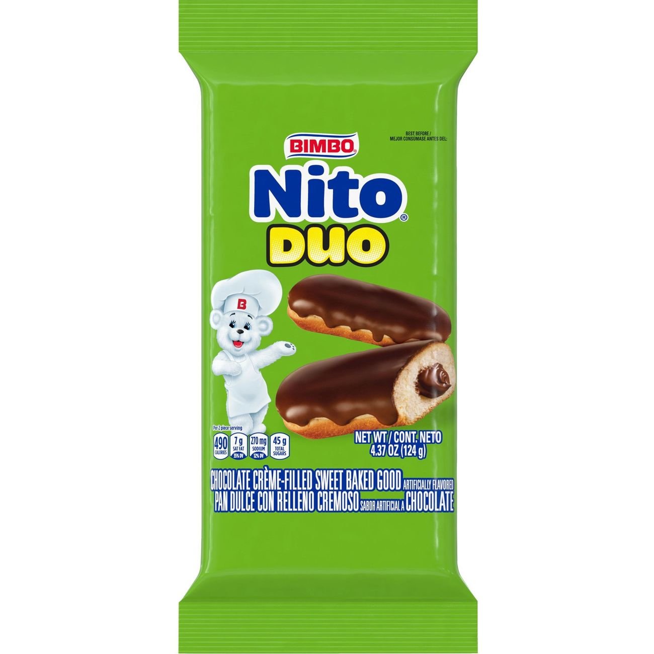 Bimbo Nito Duo Chocolate Crème (Twin Pack) Filled Sweet Baked Good ...