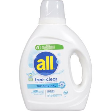 all Liquid Laundry Detergent Free Clear 58 Loads, 73 oz