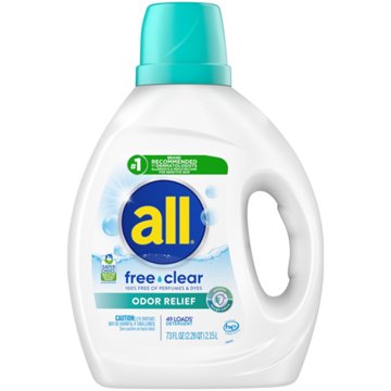 all Free Clear HE Liquid Laundry Detergent, 49 Loads - Odor Relief, 73 oz