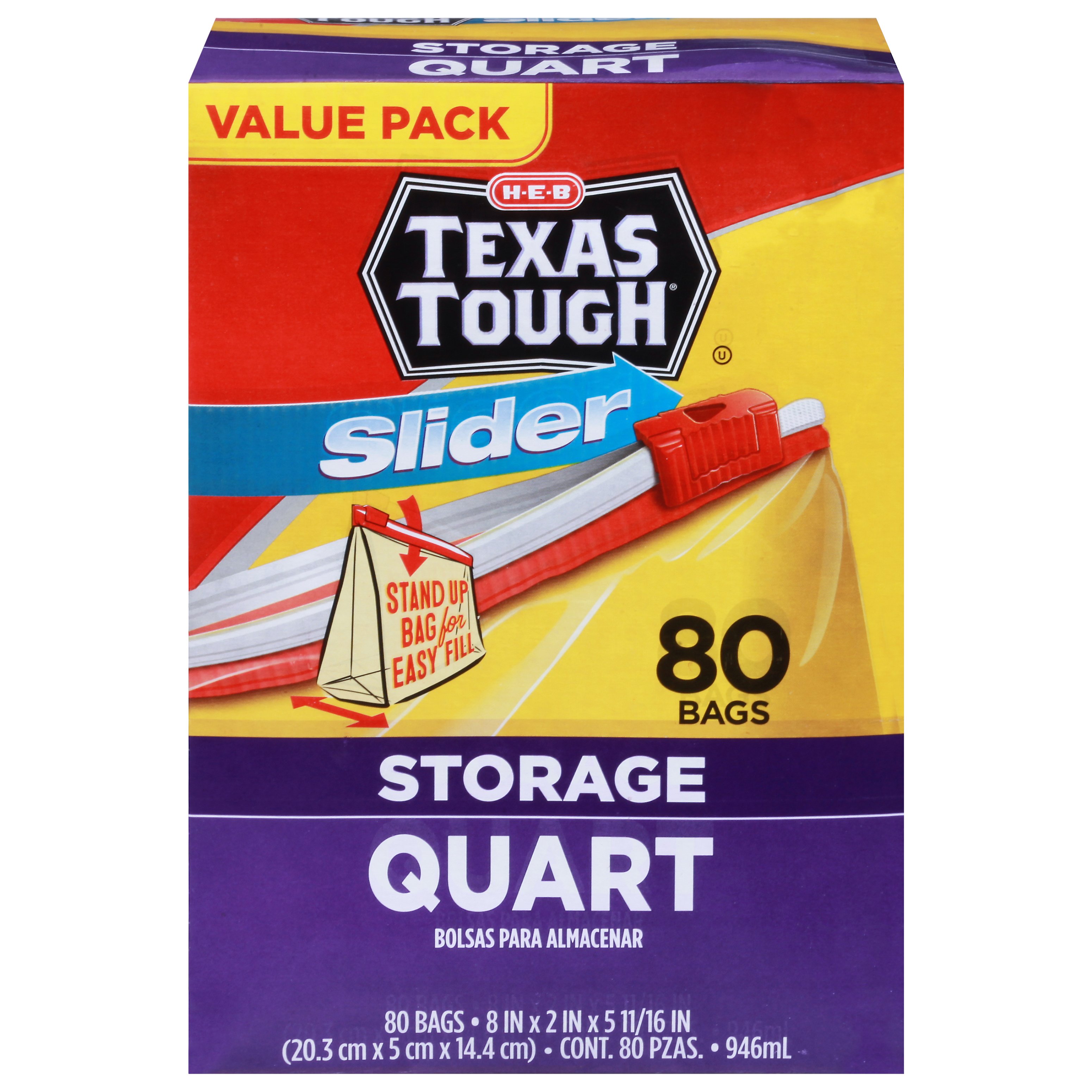 H-E-B Texas Tough Slider Quart Storage Bags - Shop Storage Bags at H-E-B