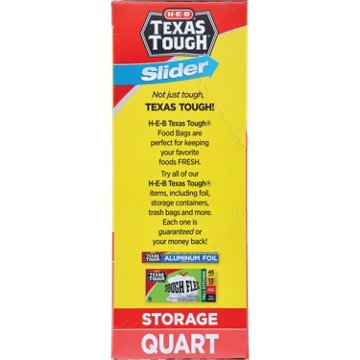 H-E-B Texas Tough Slider Quart Storage Bags, 80 ct