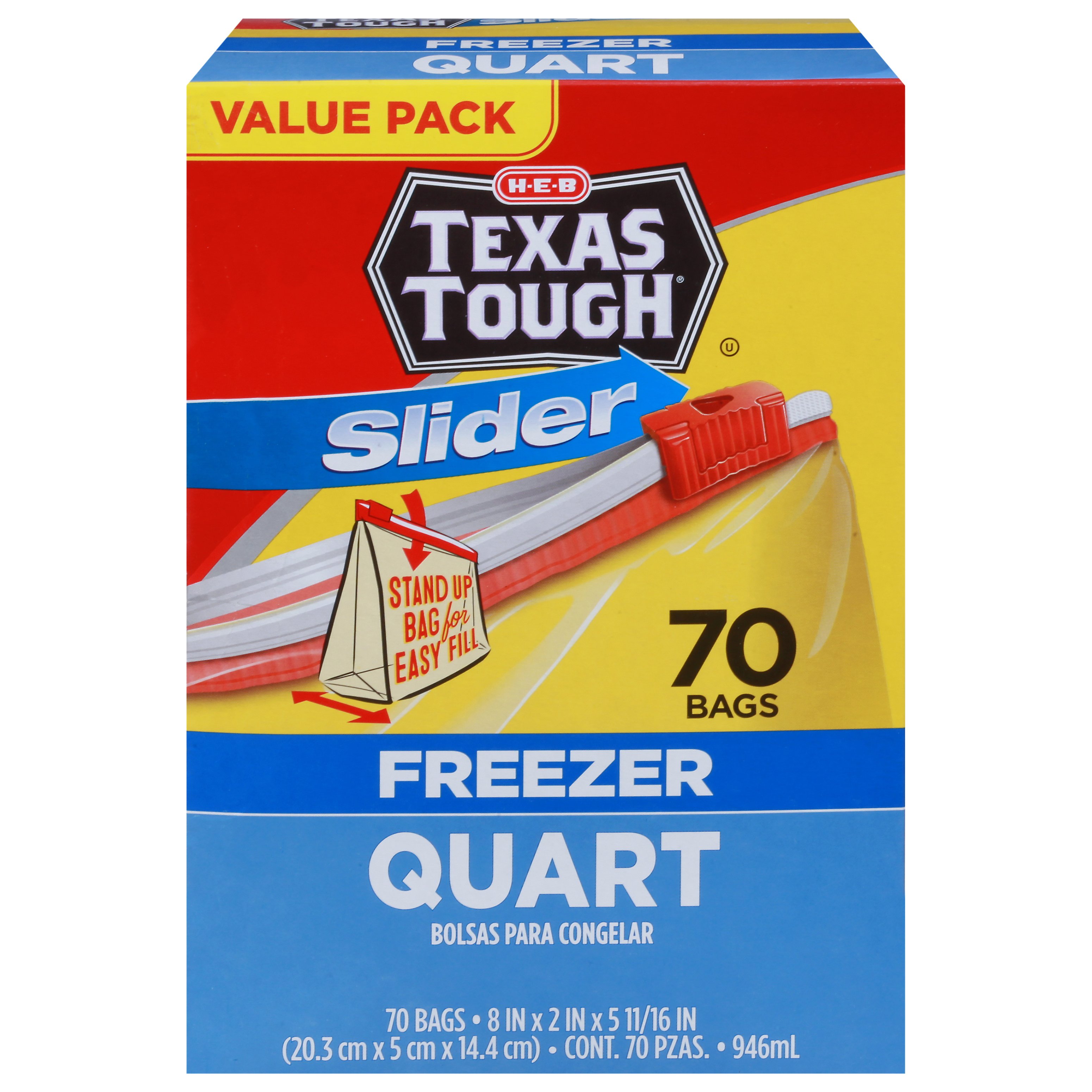 H-E-B Texas Tough Slider Quart Freezer Bags - Shop Storage Bags at H-E-B