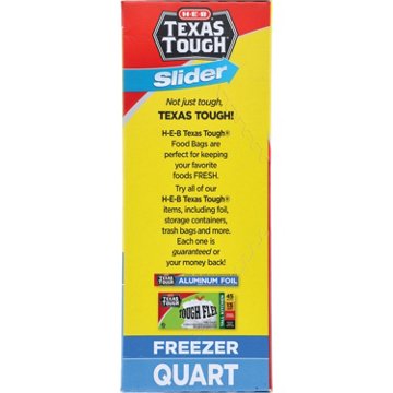 H-E-B Texas Tough Slider Quart Freezer Bags - Value Pack, 70 ct